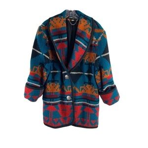 Jofeld Southwest Blanket Vintage Coat SZ M